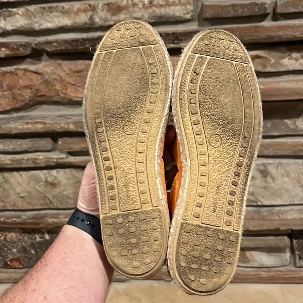Miz Mooz Celestine Orange Suede Espadrille Flats